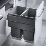 Hailo Euro Cargo 2 Compartment 76L Recycler Dark Grey: 500mm Door