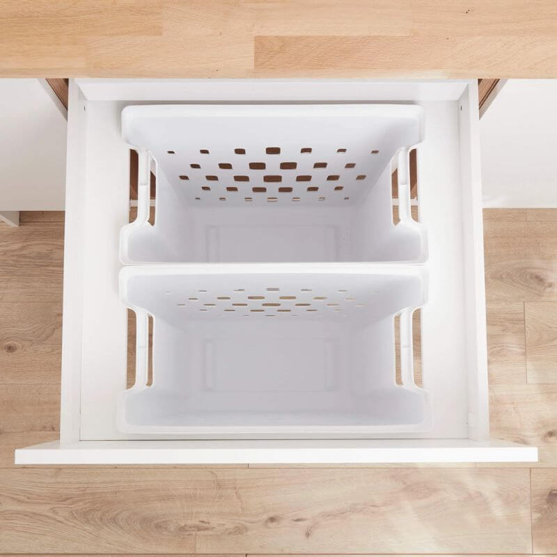 Wesco 2 Compartment 80L Built in Laundry Bin: 600mm Door