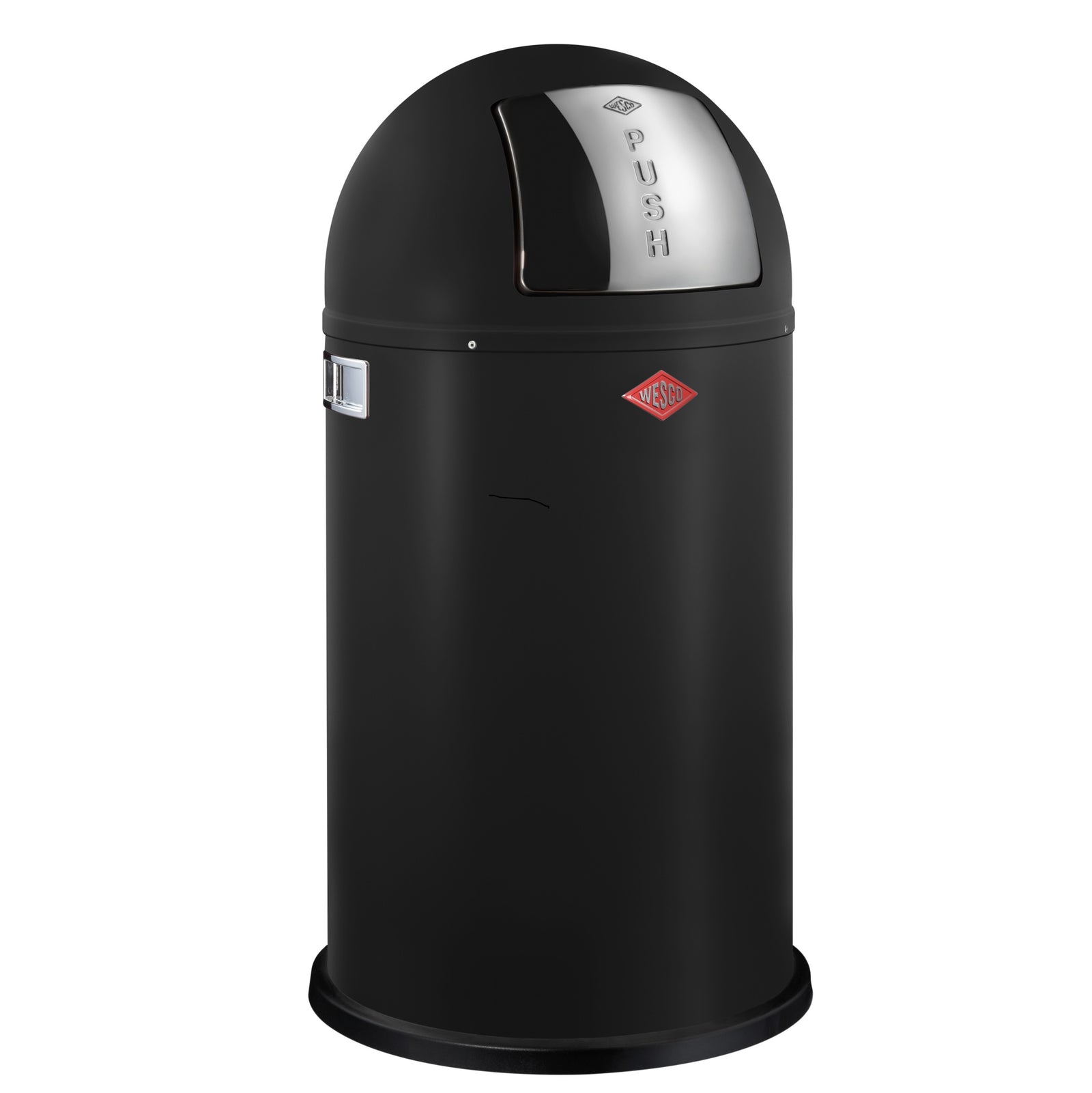 Wesco Pushboy Single Compartment 50L Kitchen Bin: Matt Black