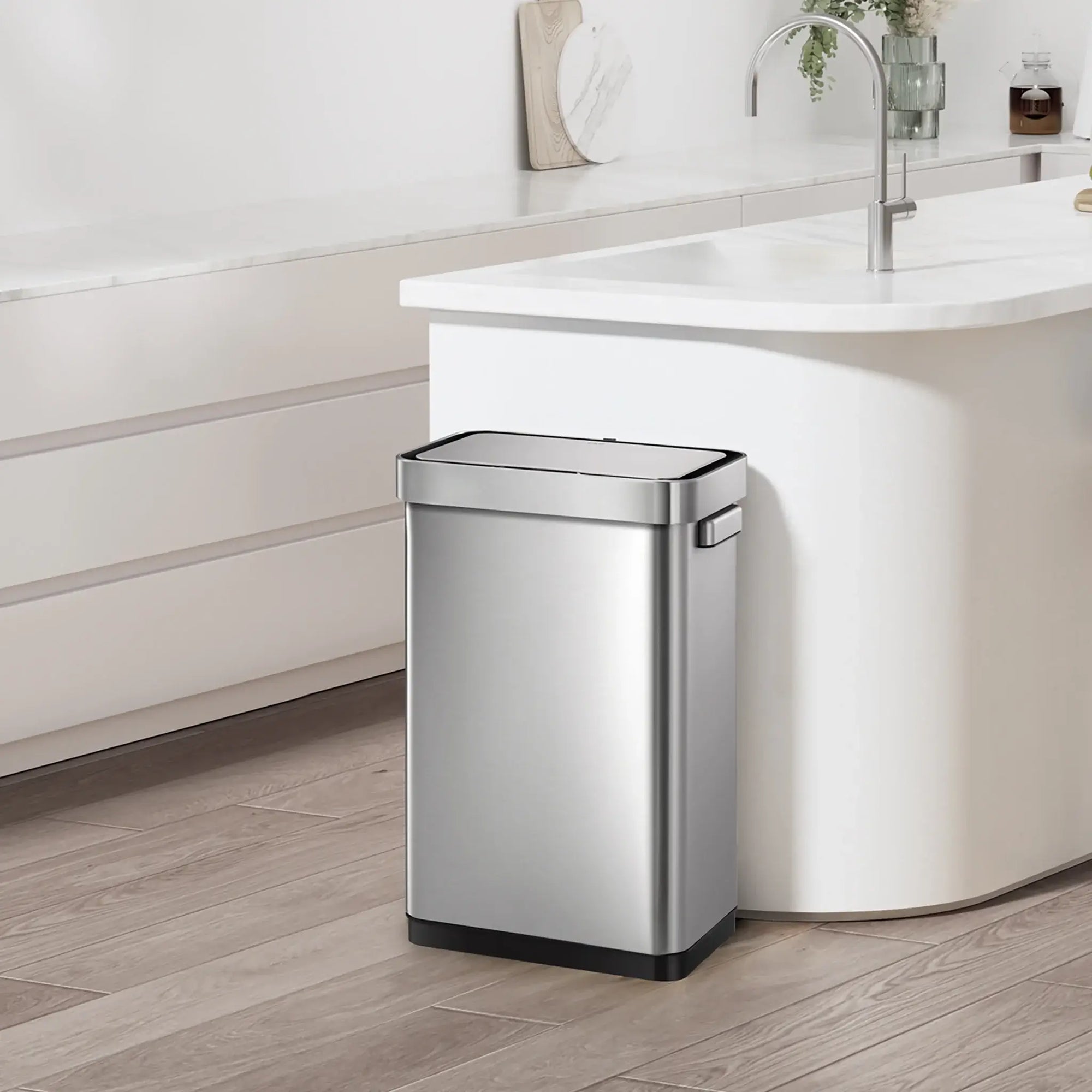 EKO Mirage T 50L stainless steel sensor bin with motion-activated lid