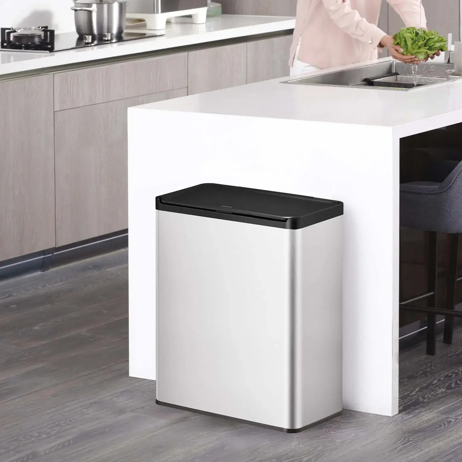 Eko Essential Touch Recylcing Bin 40L Stainless Steel