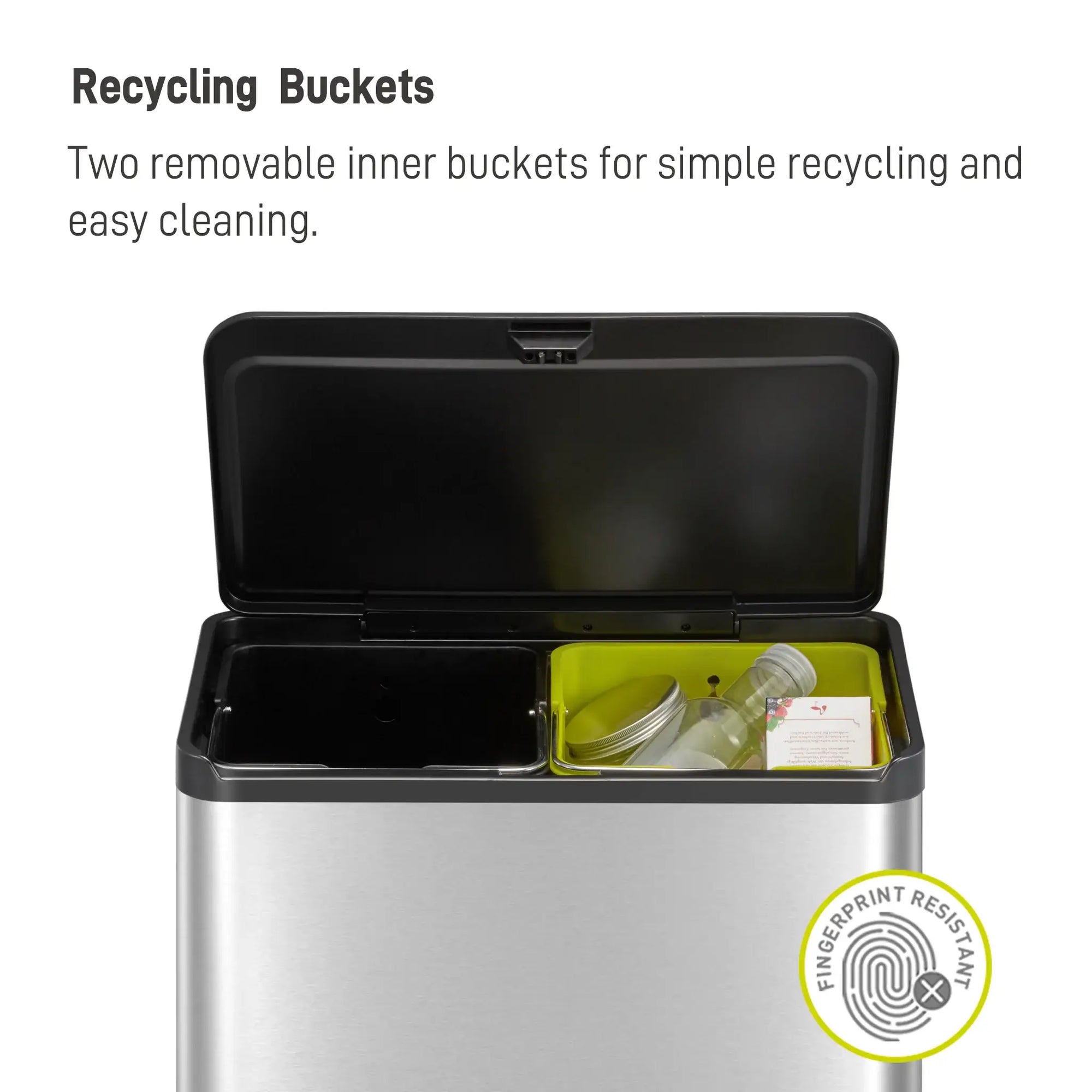 Eko Essential Touch Recylcing Bin 40L Stainless Steel
