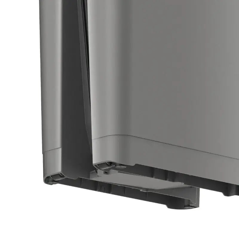 Grey pedal bin on a white background