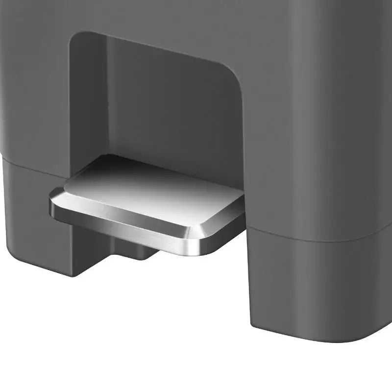 Grey pedal bin on a white background