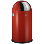 Wesco Pushboy Single Compartment 50 Litre Kitchen Bin in Red: 175831-02