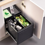 Blanco 2 compartment 26 Litre in-cupboard kitchen recycling bin for 450mm wide hinged door cabinet 517BL467