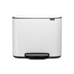 Brabantia Bo Pedal 2-Compartment 34L Kitchen Recycling Bin in White 121142