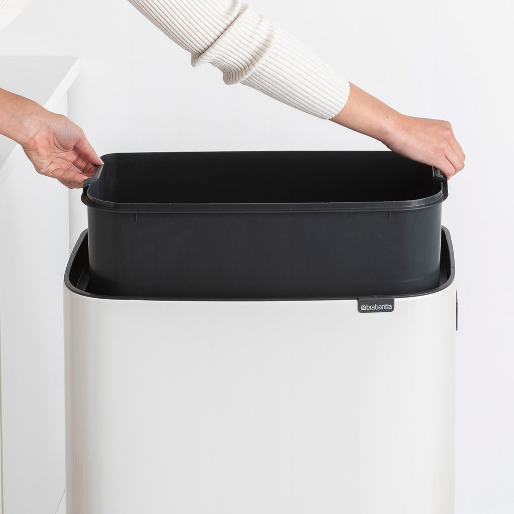 Brabantia Bo Hi Touch Single Compartment 60 Litre Kitchen Bin - White