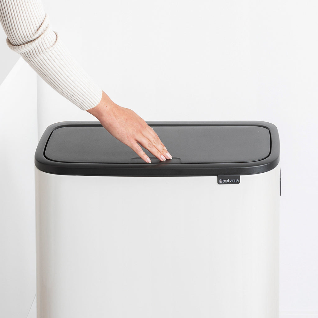 Brabantia Bo Hi Touch Single Compartment 60 Litre Kitchen Bin - White