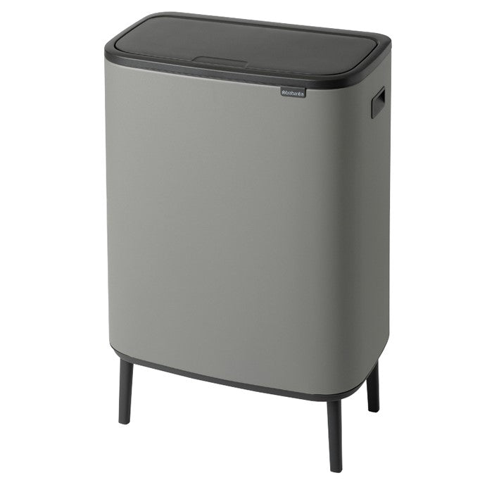 Brabantia Bo Hi Touch 2-Compartment 60 Litre Recycling Bin - Concrete Grey