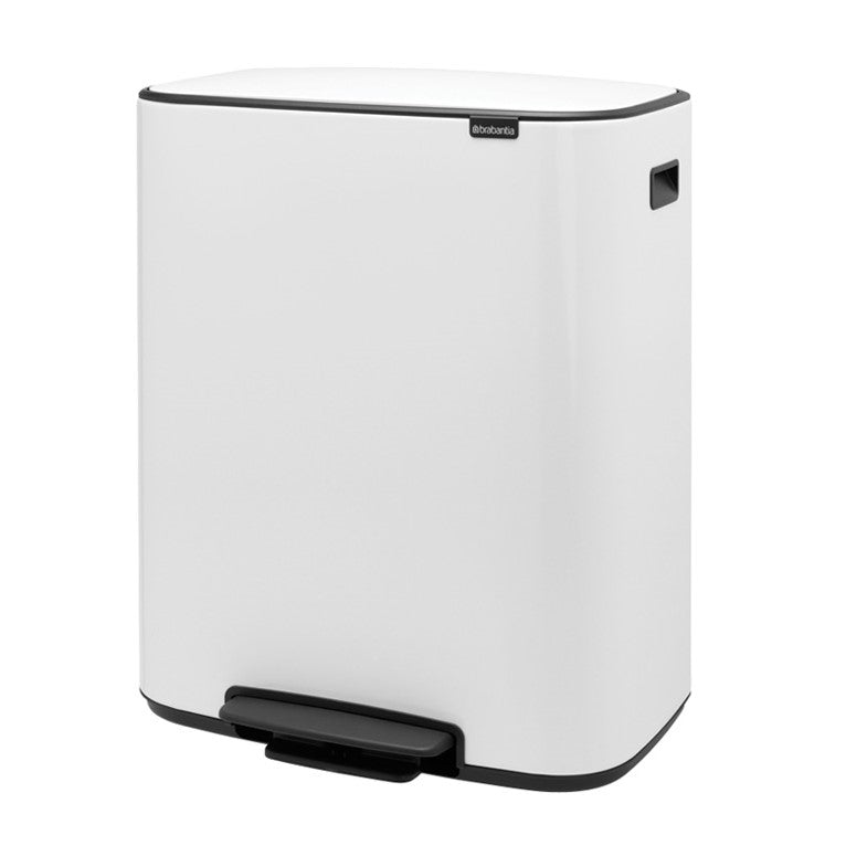 Brabantia Bo Pedal 2-Compartment 60 Litre Recycling Bin - White