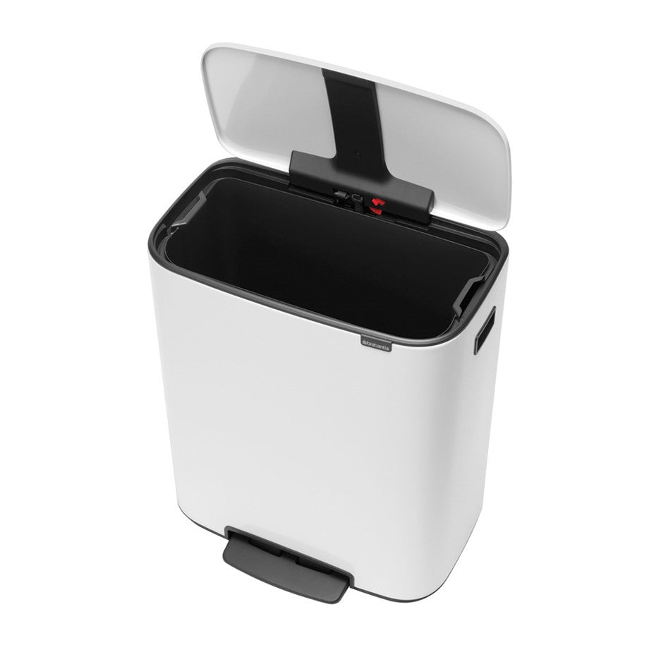 Brabantia Bo Pedal Single Compartment 60 Litre Kitchen Bin - White