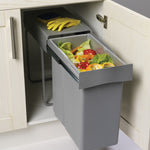 Gollinucci single compartment 40 Litre in-cupboard kitchen bin for 300mm wide hinged door cabinet 294/GL/-GY