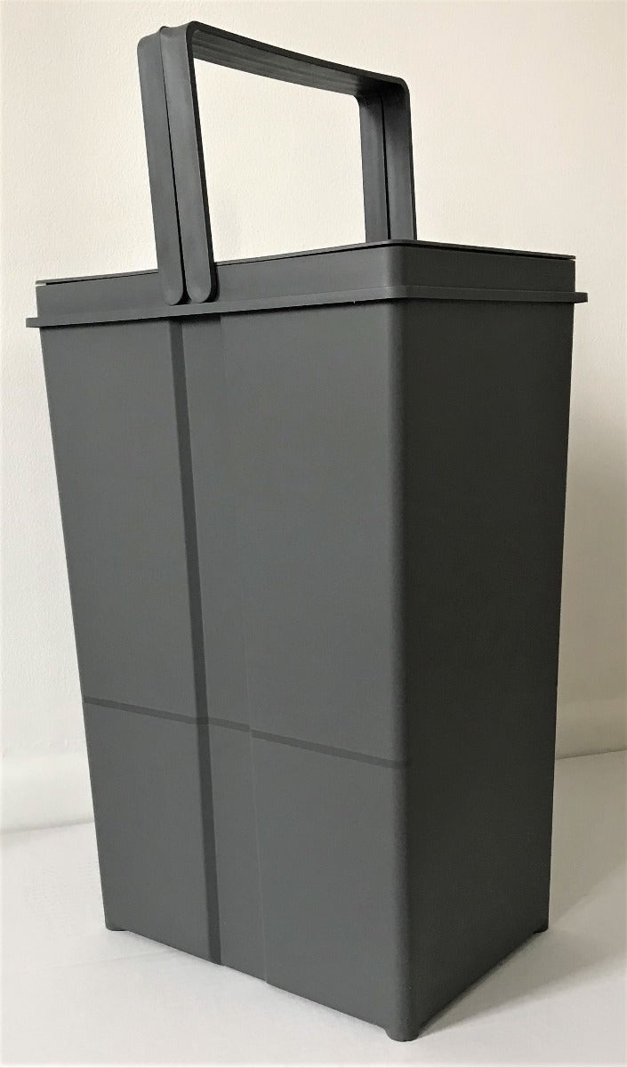 The 40L bucket, in dark Orion Grey and integrated handles 