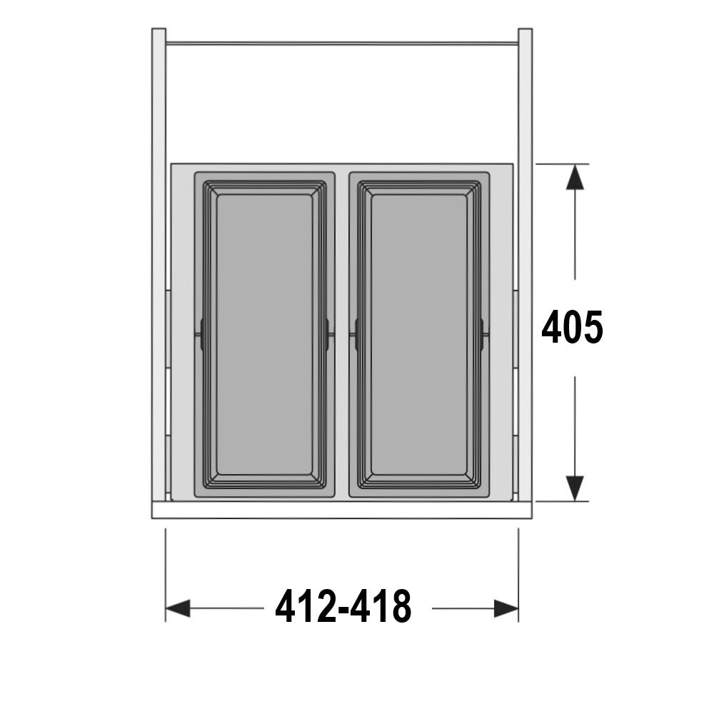 Hailo Cargo Synchro 2 Compartment 36L Recycler: 450mm Door