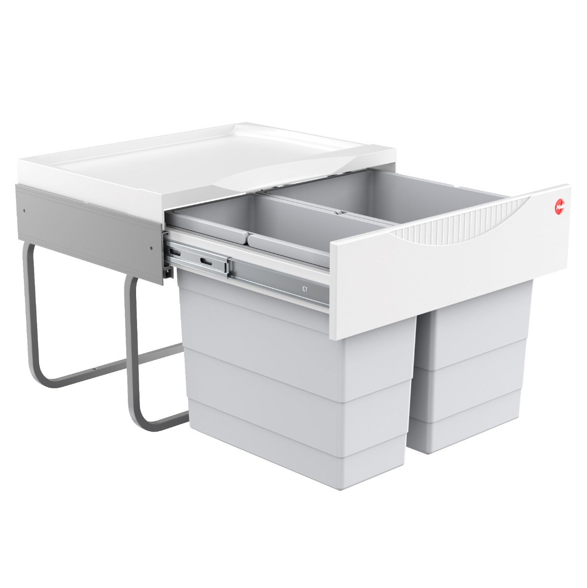Hailo Tandem 2 Compartment 30L Recycler: 500mm Door