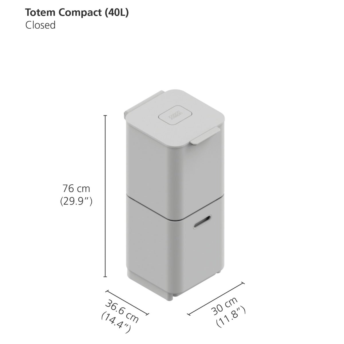 Joseph Joseph 3-Compartment Totem Compact 40L Recycling Bin: Stainless Steel