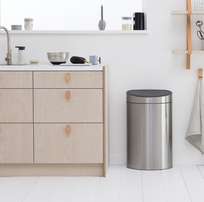 Brabantia Touch Single Compartment 40L Kitchen Bin - Matt FPP Steel