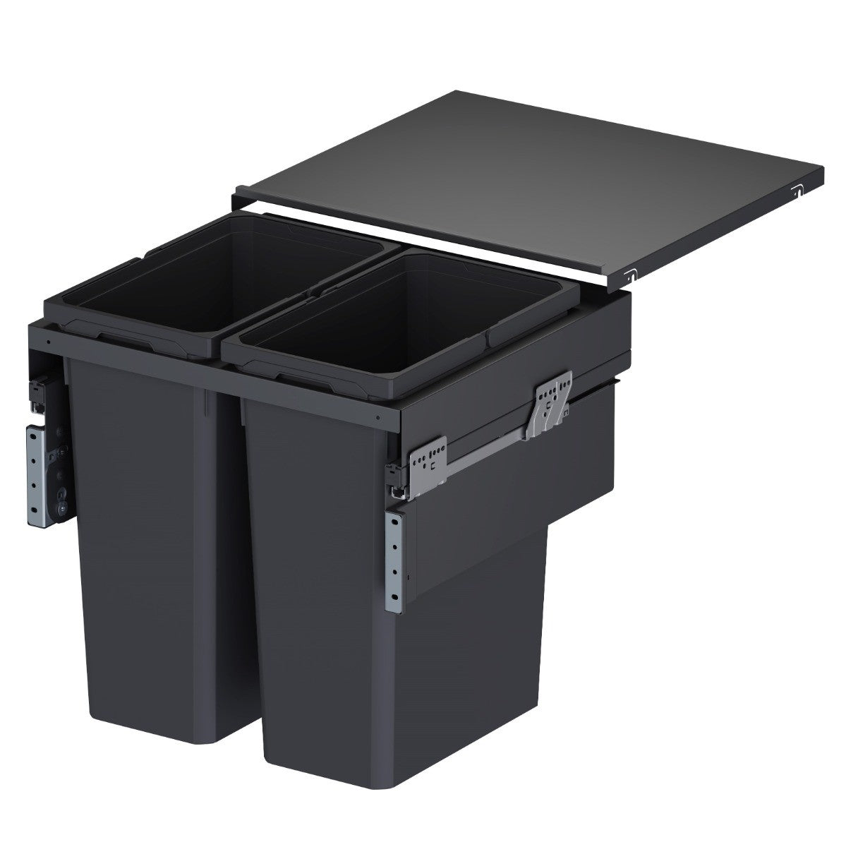Vauth-Sagel integrated kitchen bin with two compartments, ideal for separating waste and recycling.
