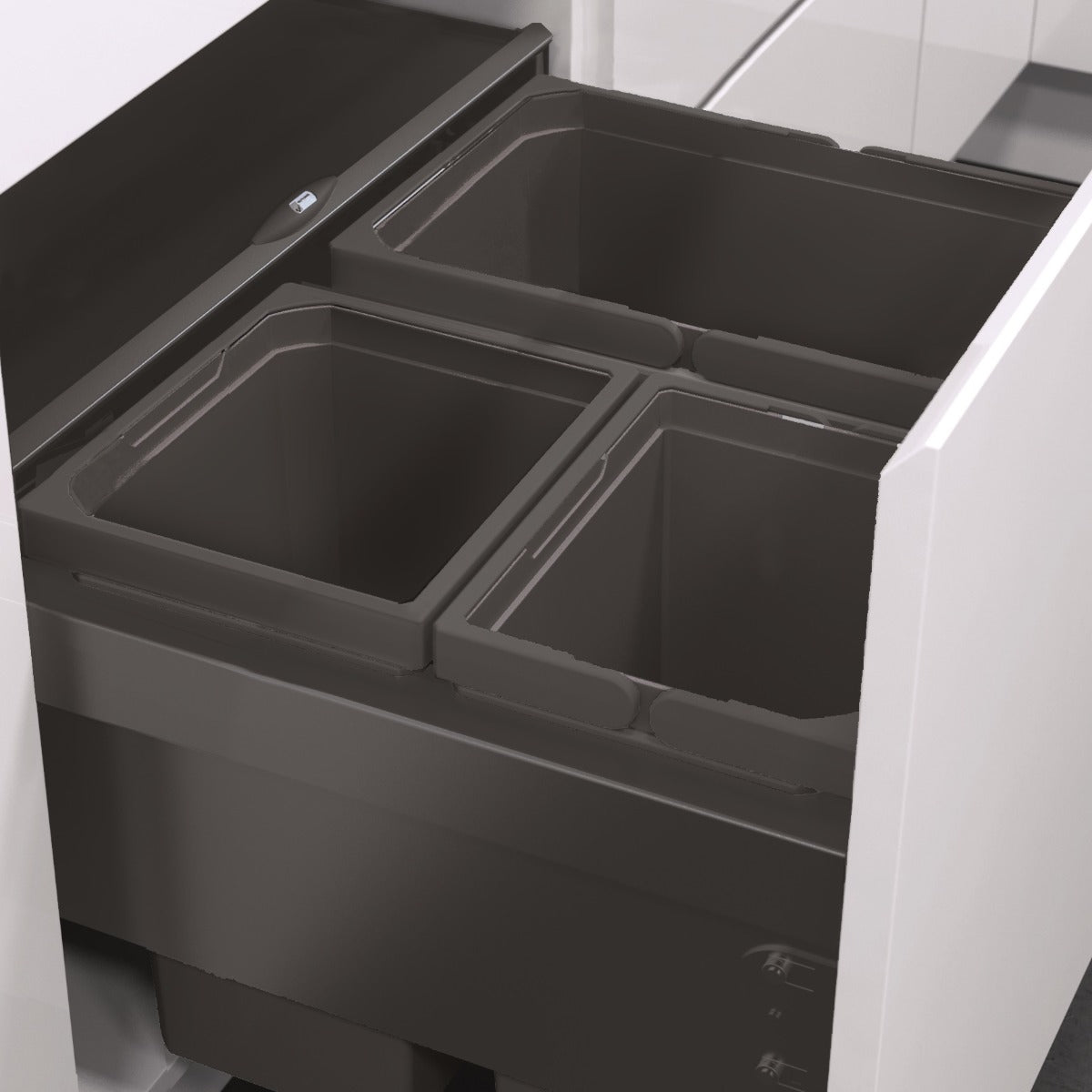 This Vauth-Sagel ES-Pro 46L In-cupboard Recycling Bin has 3-Compartments to separate out waste and recycling