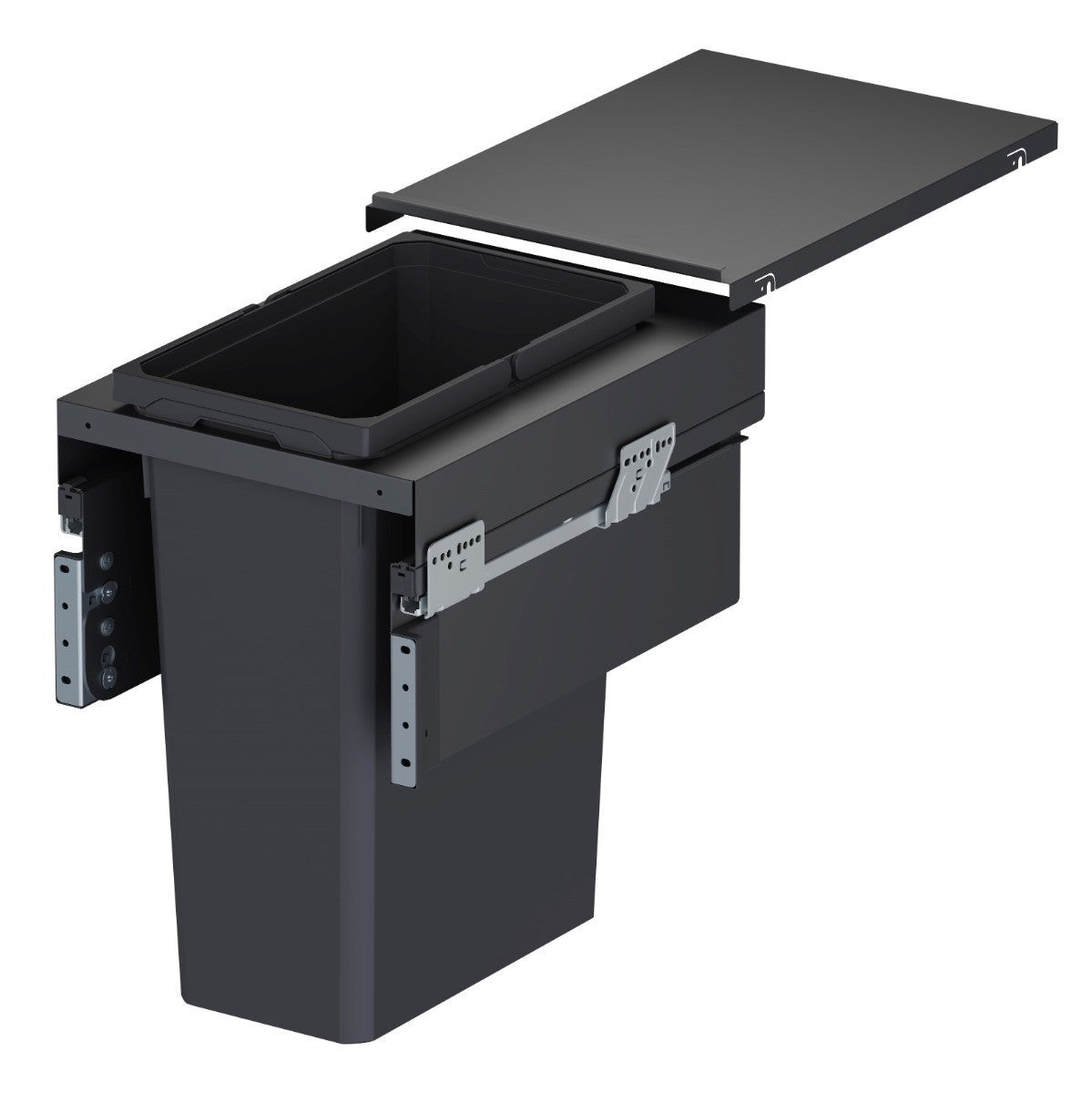 Vauth-Sagel ES-Pro Single Compartment 44L In-cupboard Bin - Lava Grey: 400mm Door- 515mm Deep