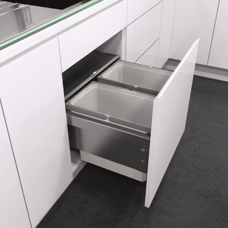 Vauth-Sagel ES-Pro 2-Compartment 42L Recycler - Silver Grey: 450mm Door