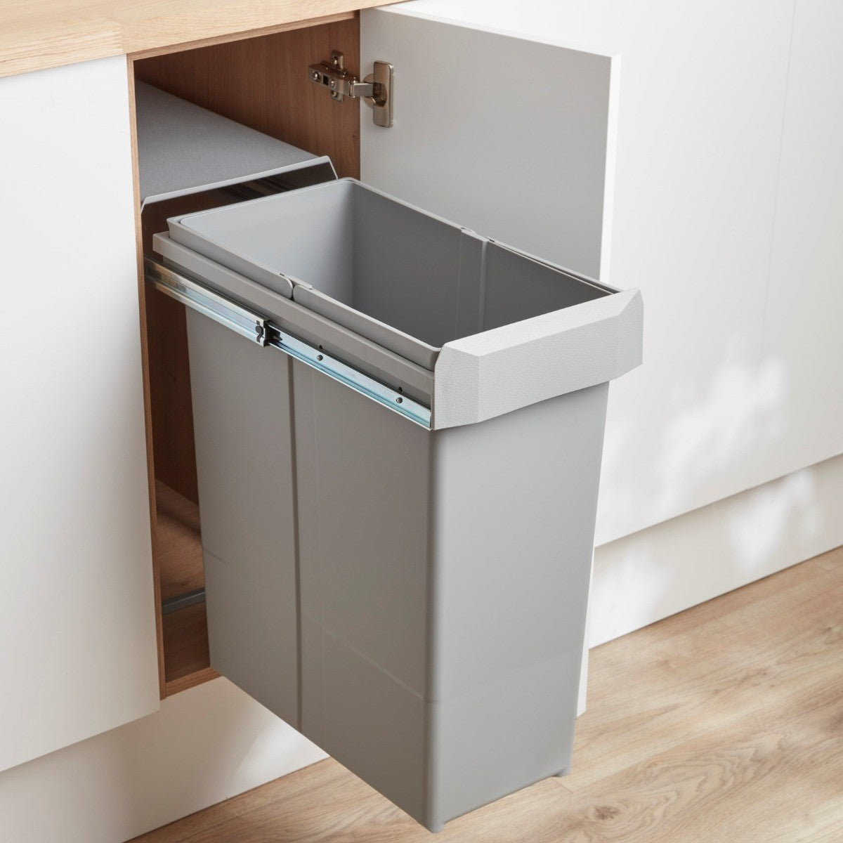Wesco Big Boy single compartment 40 litre pull-out in-cupboard kitchen bin for 300mm wide hinged door cabinet 755WS640-85