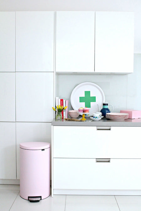 Cool, modern, happy...introducing the Brabantia flatback range of kitchen bins