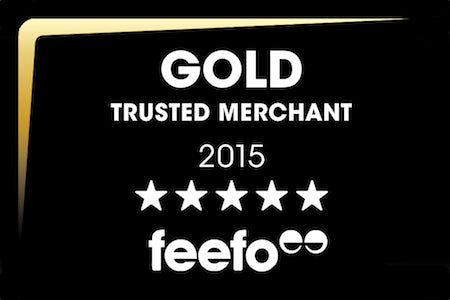 We are Feefo Gold Trusted Merchants for 2015 - rated by our customers