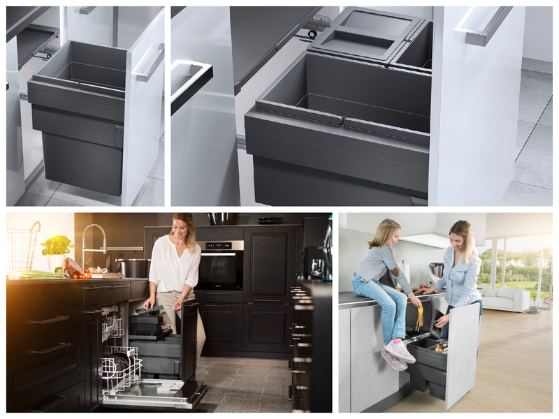 Our latest range of In-cupboard kitchen bins: the Hailo Synchro Range