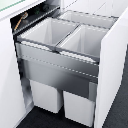 Built-in In-cupboard Kitchen Bins for cabinets with 600mm wide doors