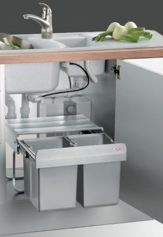 Wesco Shorty 30L 2-Compartment Low-Level Recycler: 500mm Door