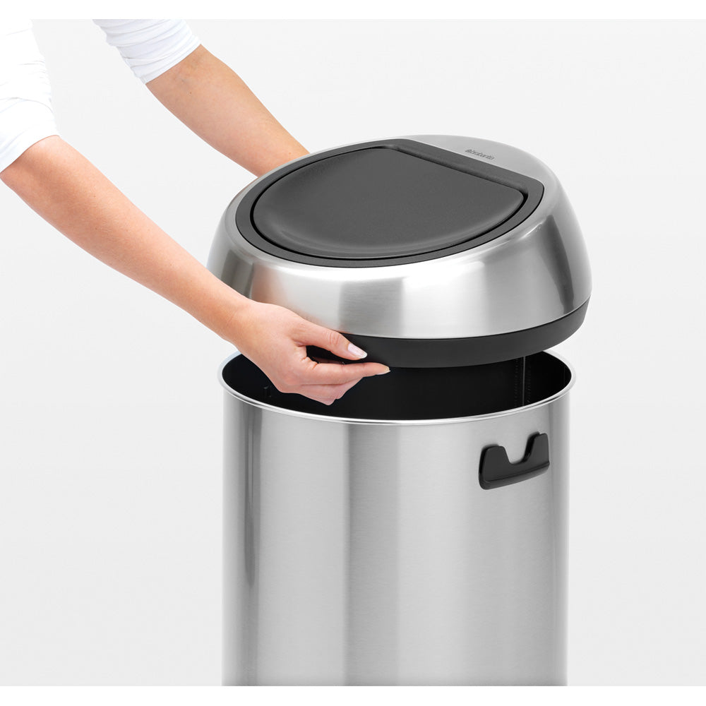 Brabantia Touch Single Compartment 60L Bin - Matt FPP Steel