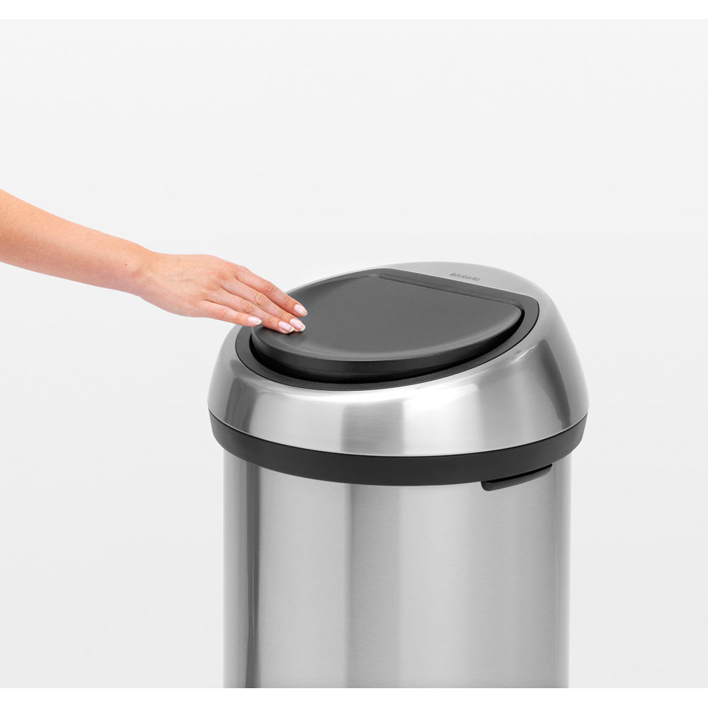 Brabantia Touch Single Compartment 60L Bin - Matt FPP Steel