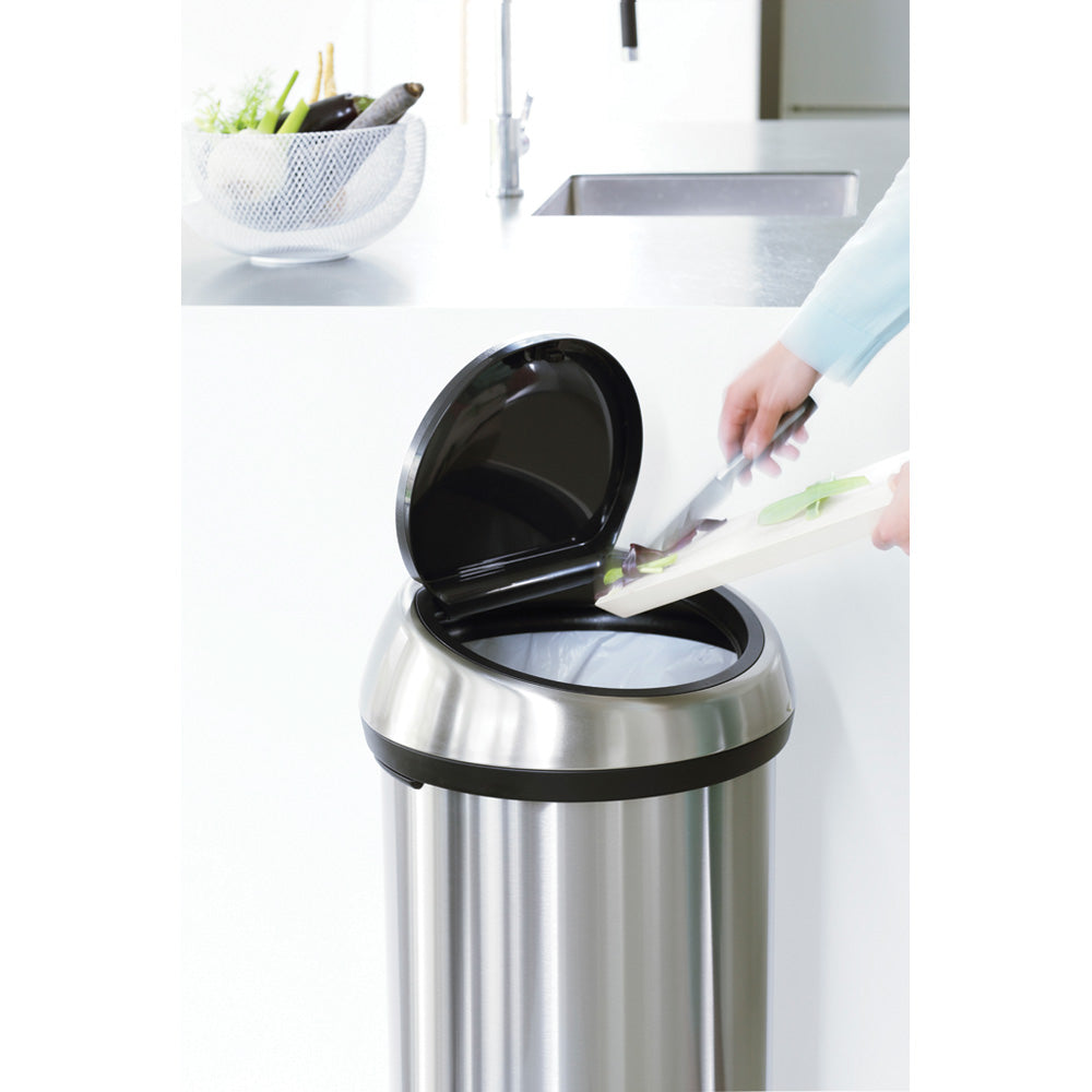 Brabantia Touch Single Compartment 60L Bin - Matt FPP Steel