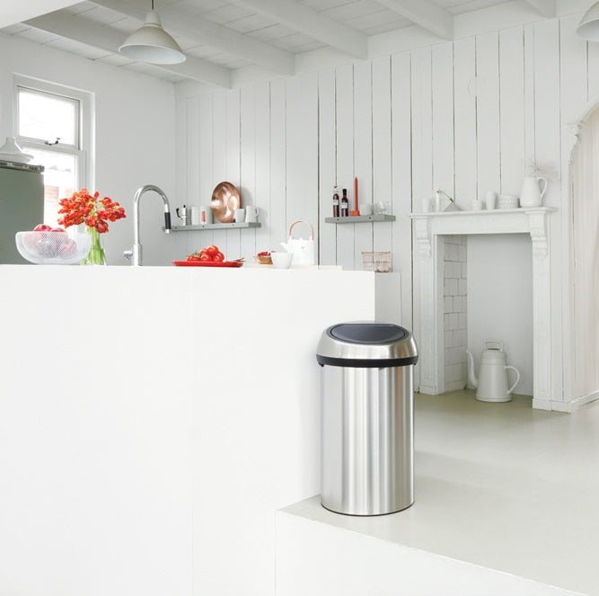Brabantia Touch Single Compartment 60L Bin - Matt FPP Steel