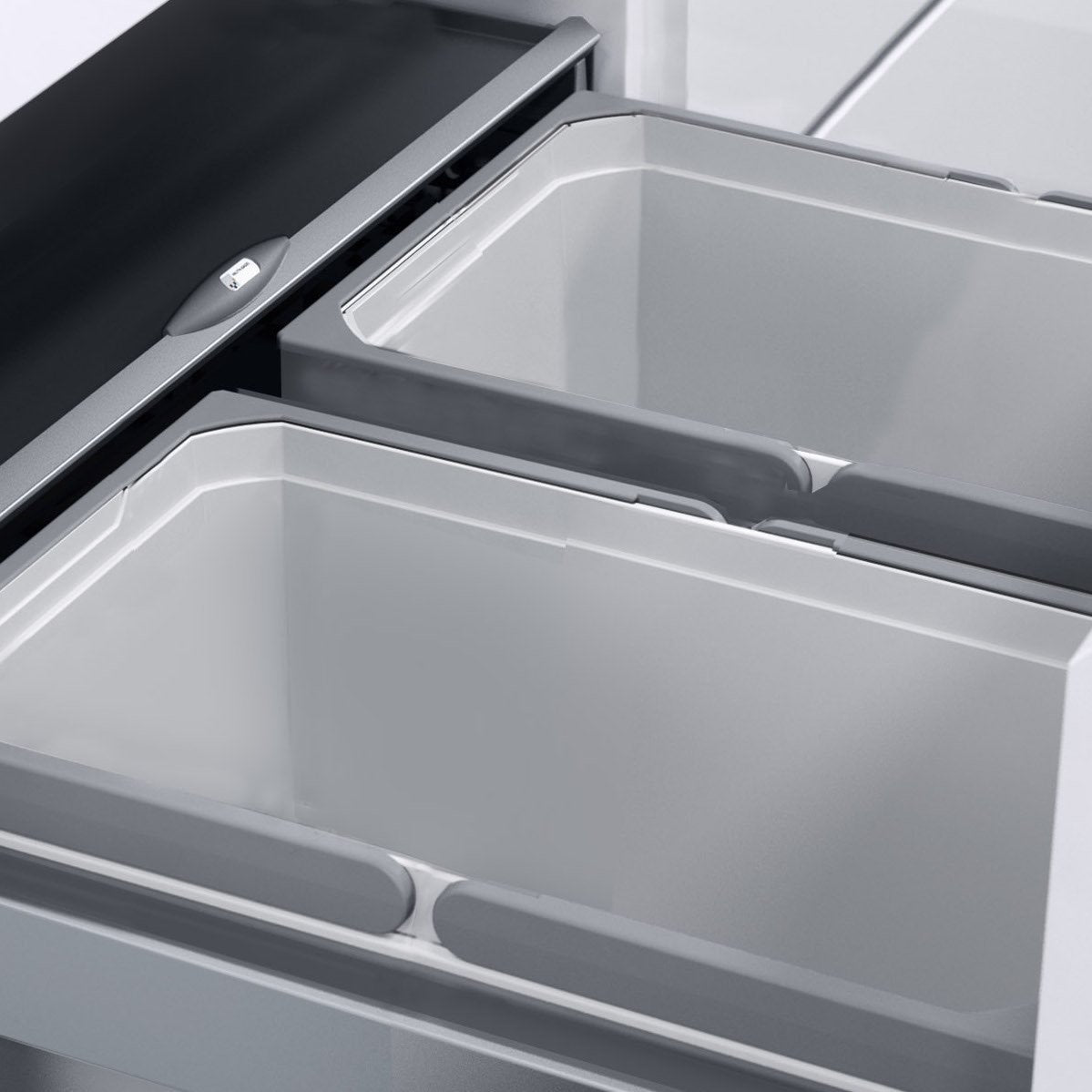 Vauth-Sagel ES-Pro 2-Compartment 49L Recycler - Silver Grey: 500mm Door