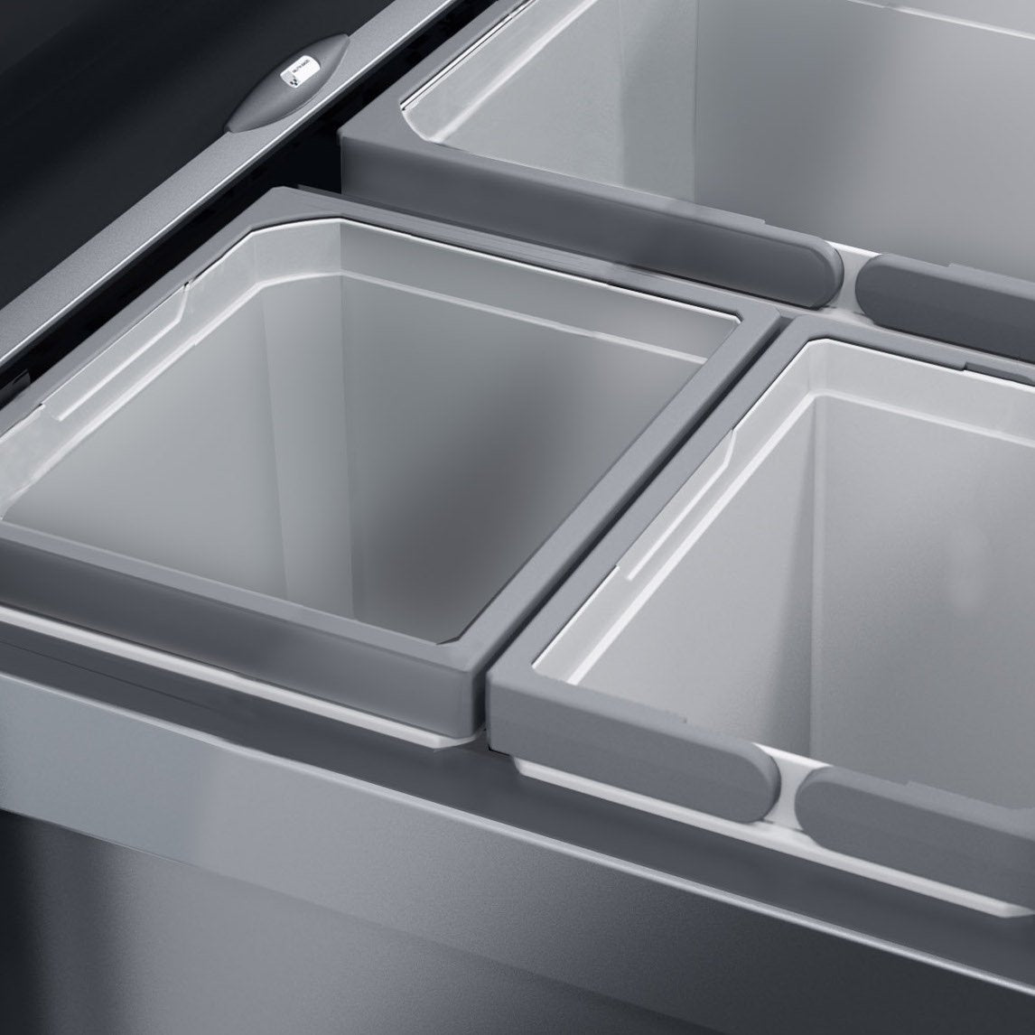 Vauth-Sagel ES-Pro 3-Compartment 53L Recycler  - Silver Grey: 600mm Door