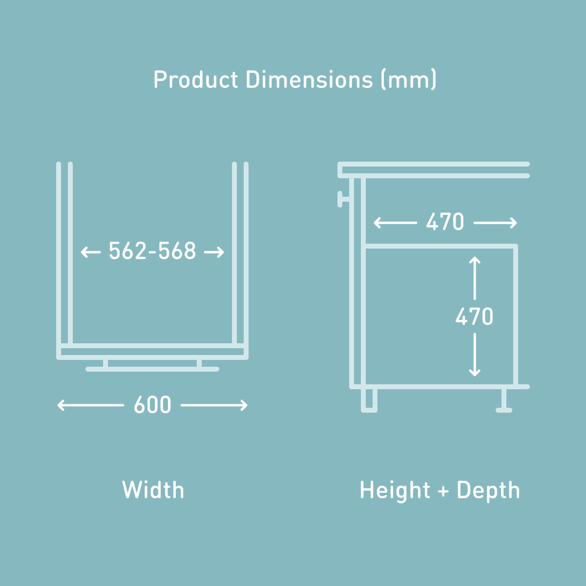 Vauth-Sagel ES-Pro 3-Compartment 53L Recycler  - Silver Grey: 600mm Door