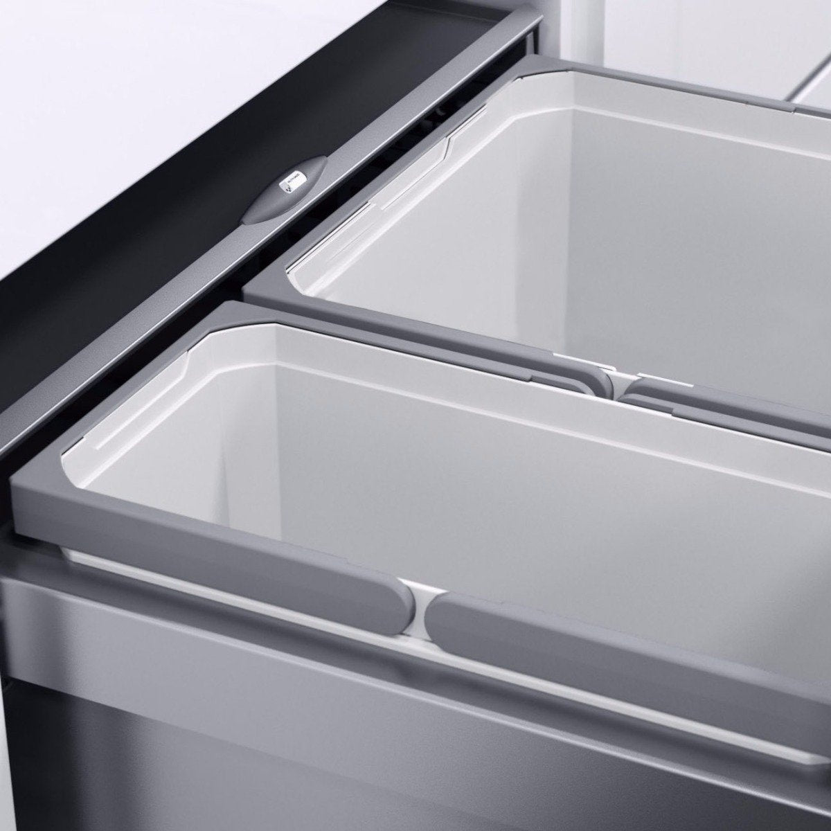 Vauth-Sagel ES-Pro 2-Compartment 60L Recycler - Silver Grey: 600mm Door