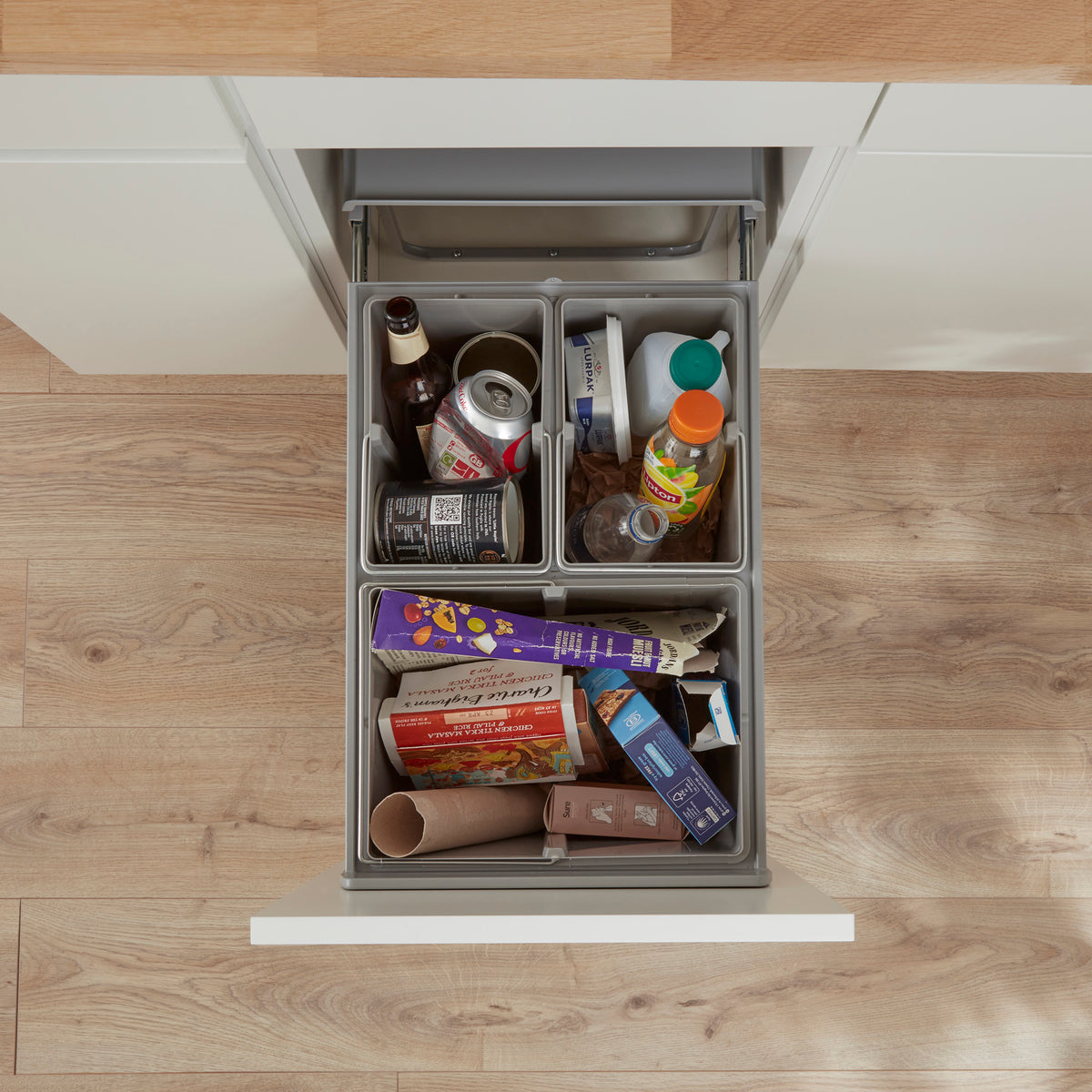Wesco Traditionline Bio-Trio 40L 3-Compartment Recycler: 400mm Pull-out Door