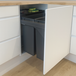 Wesco pullboy soft comfort 84L two compartment pull-out bin for 600mm wide cabinets