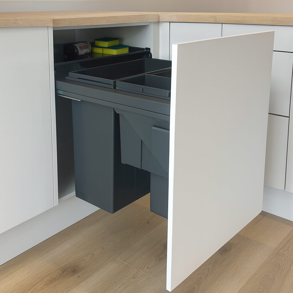Wesco Pullboy Soft Comfort three compartment pull-out bin for 600mm cabinets