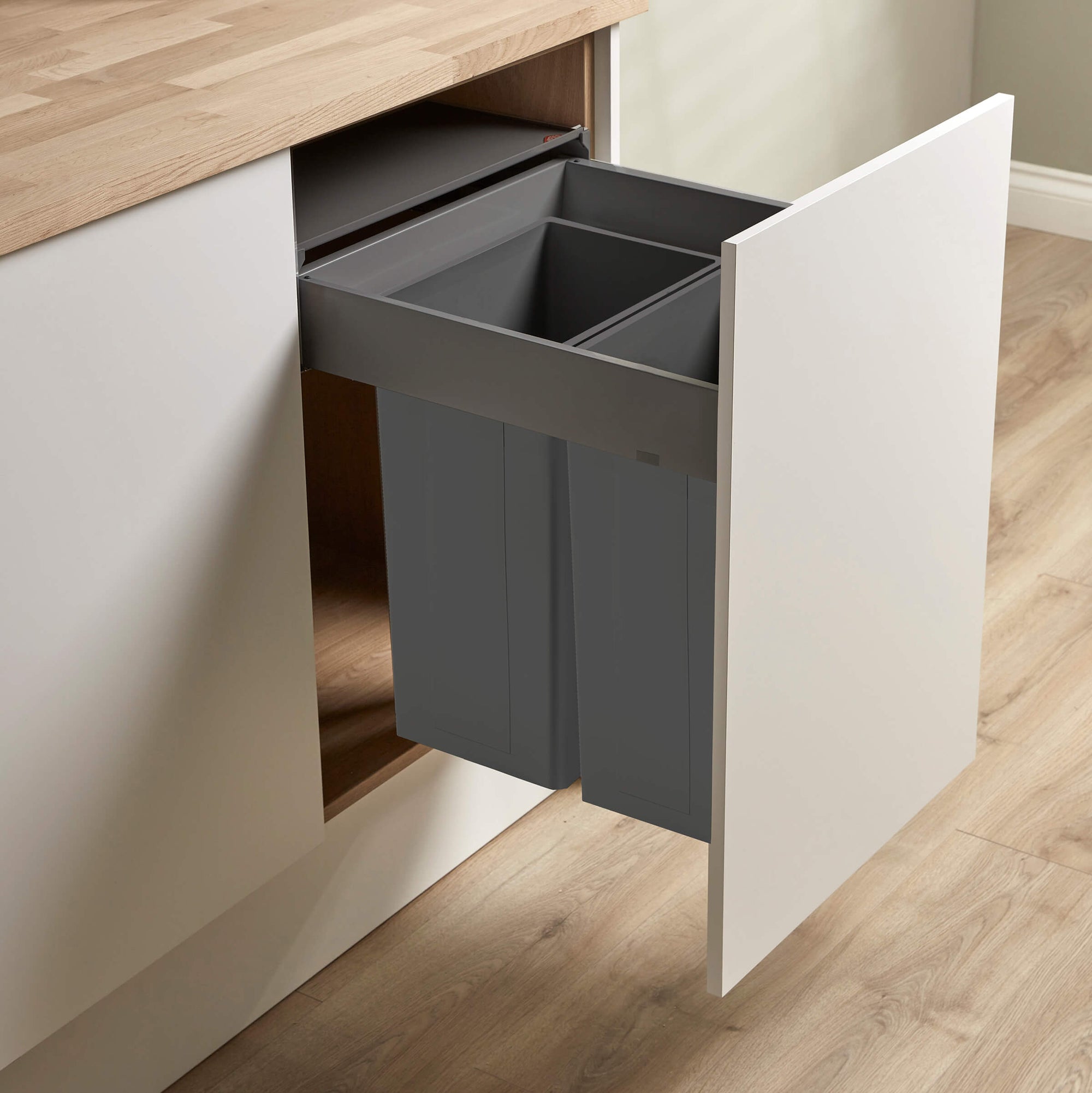 Wesco Pullboy Z for Blum Merivobox 450mm door with 2 x 32L compartments in Orion Grey