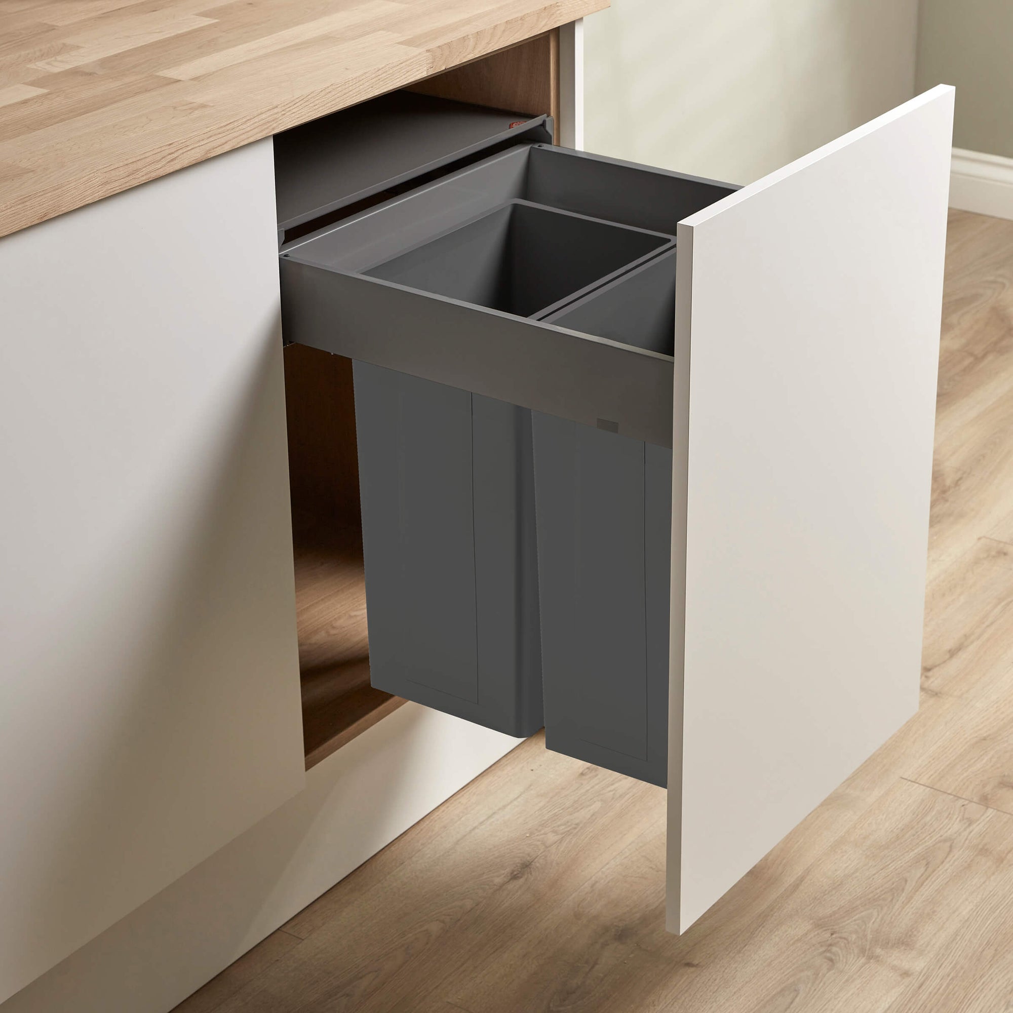 Wesco Pullboy Z for Blum Merivobox 500mm wide in Orion Grey with 2 compartments