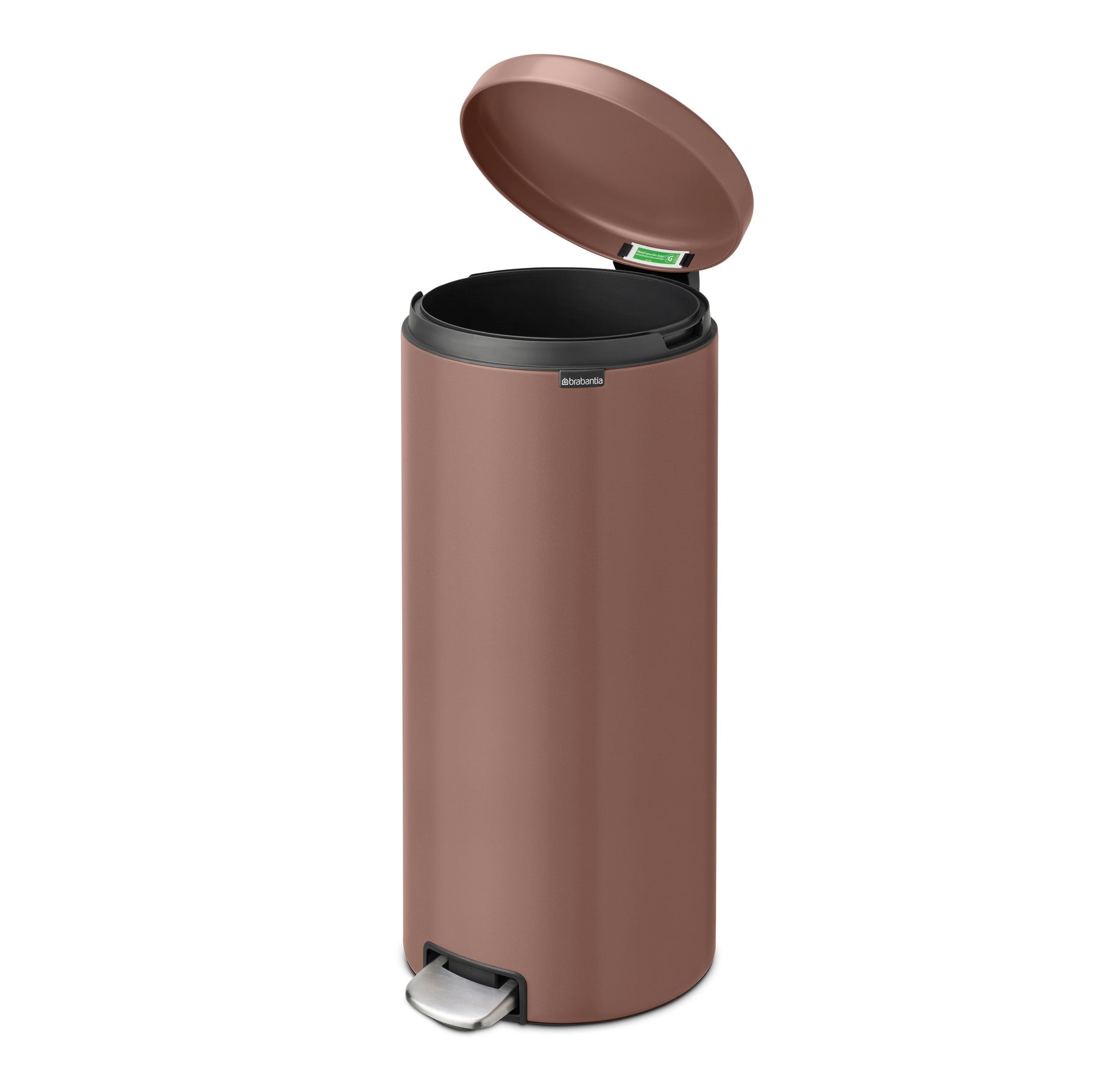 Brabantia New Icon Single Compartment 30L Kitchen Pedal Bin - Satin Taupe