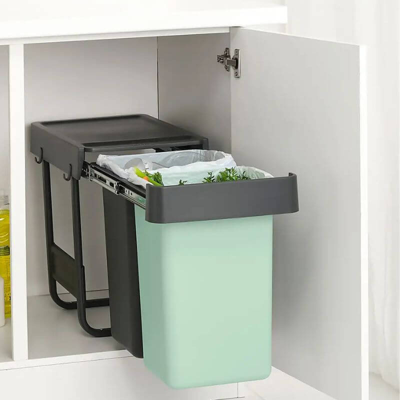 Brabantia 2-Compartment Sort&Go 30L Recycling Bin: 400mm Door