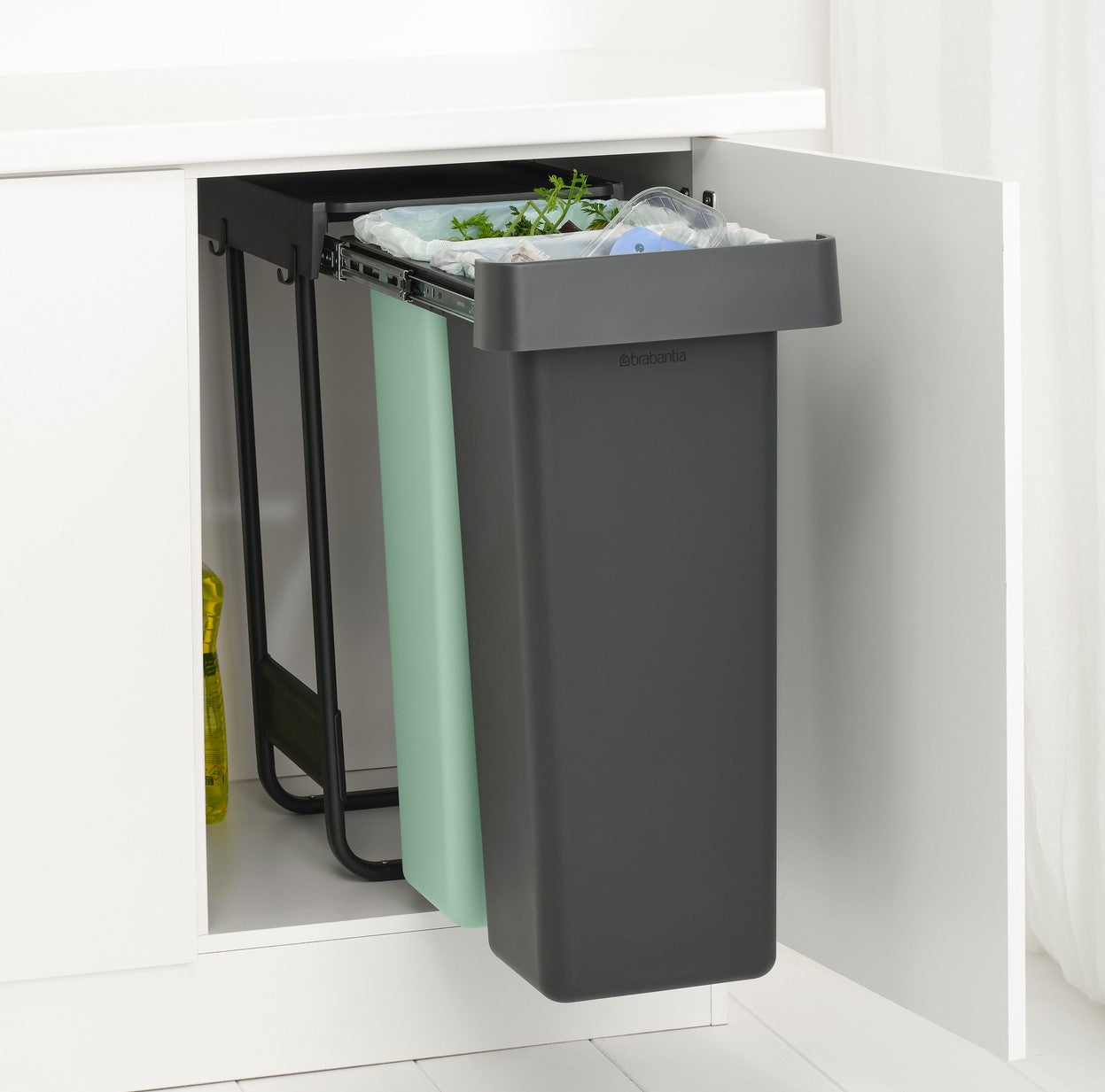 Brabantia 2-Compartment Sort&Go 60L Recycling Bin: 400mm Door