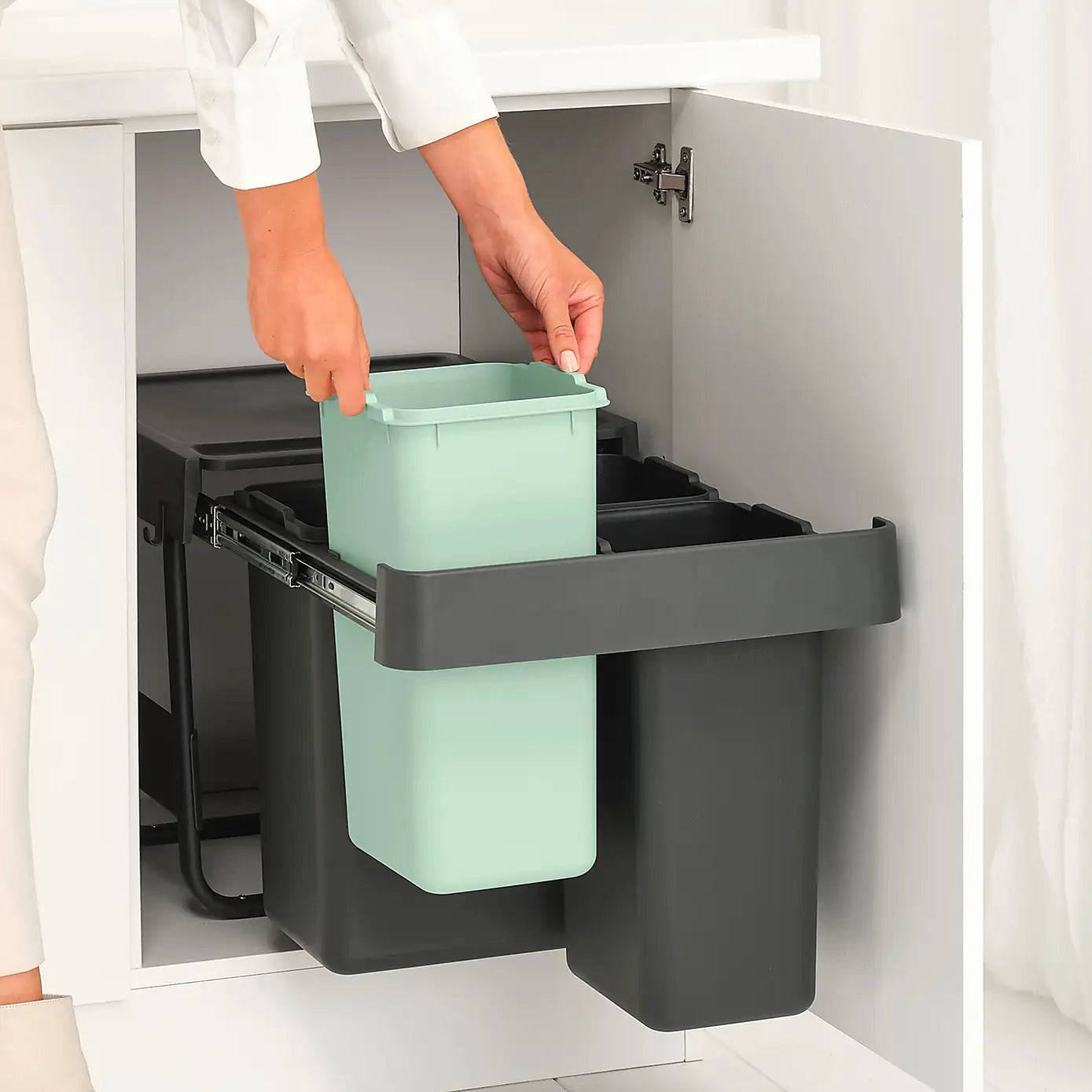 Brabantia 3-Compartment Sort&Go 40L Recycling Bin: 450mm Door