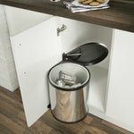 Hailo, single compartment bin, hinged door, 15 Litres, stainless steel, 502.HL12.041